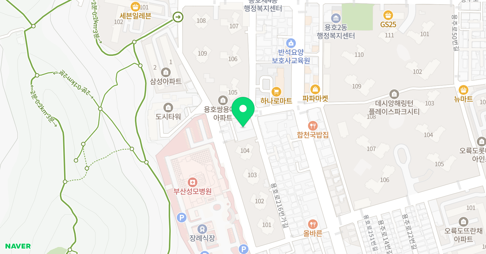 자의누리 태권도 위치