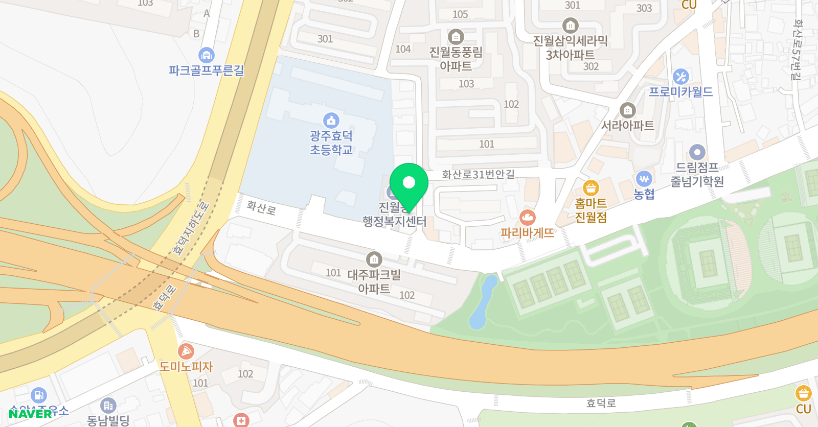진월 김지광 수학전문학원 위치