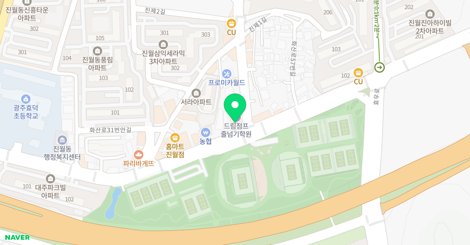 백두 체육관 진월점 위치