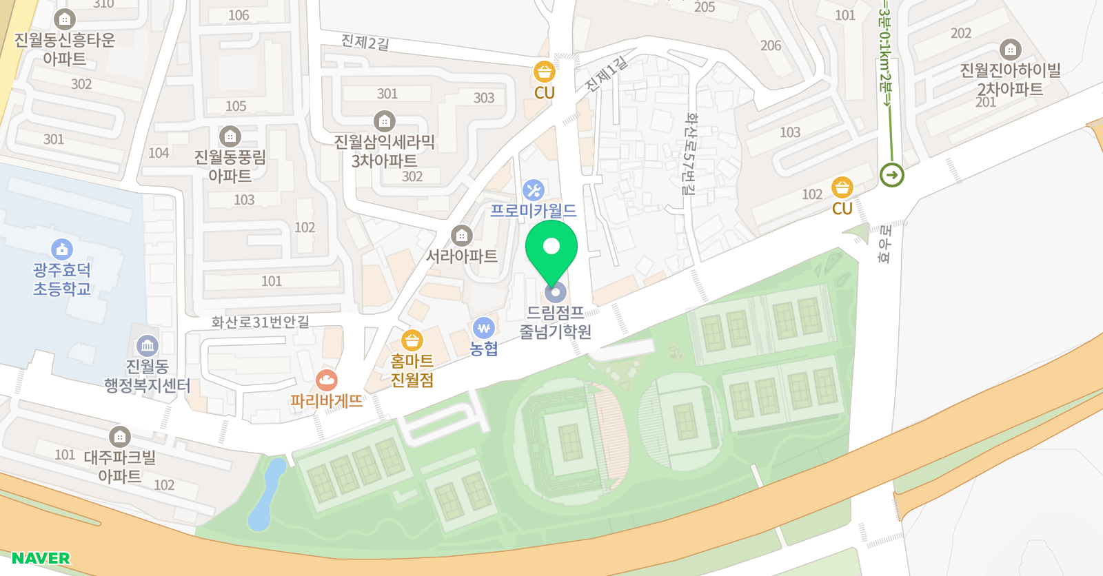 백두드림점프 줄넘기학원 위치
