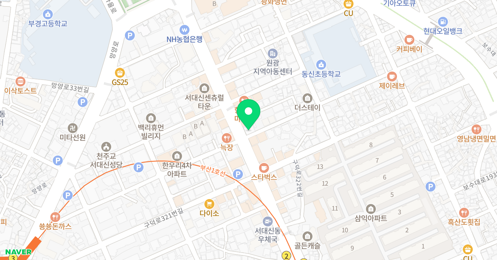스폰지애니 만화학원 위치
