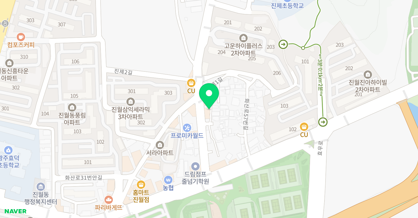 수학의샘 학원 위치