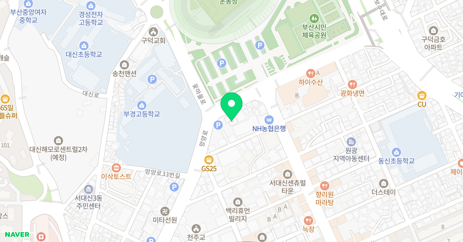 아이파크 풋볼아카데미 대신점 위치