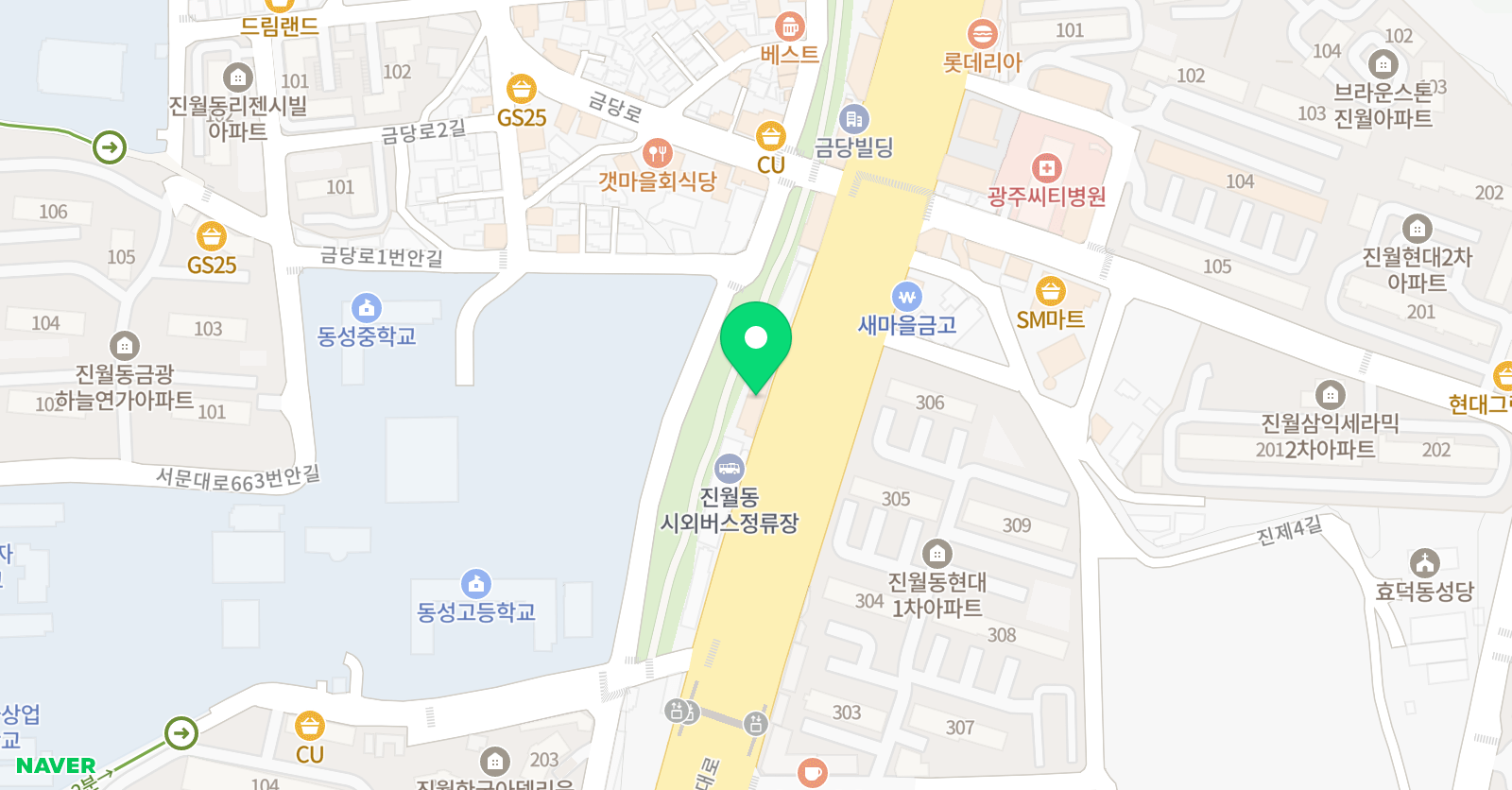 에이맥스 미술학원 진월점 위치