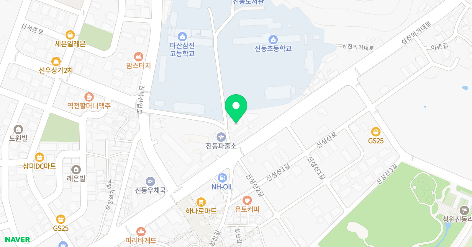 GnB 영어전문학원 삼진캠퍼스 위치