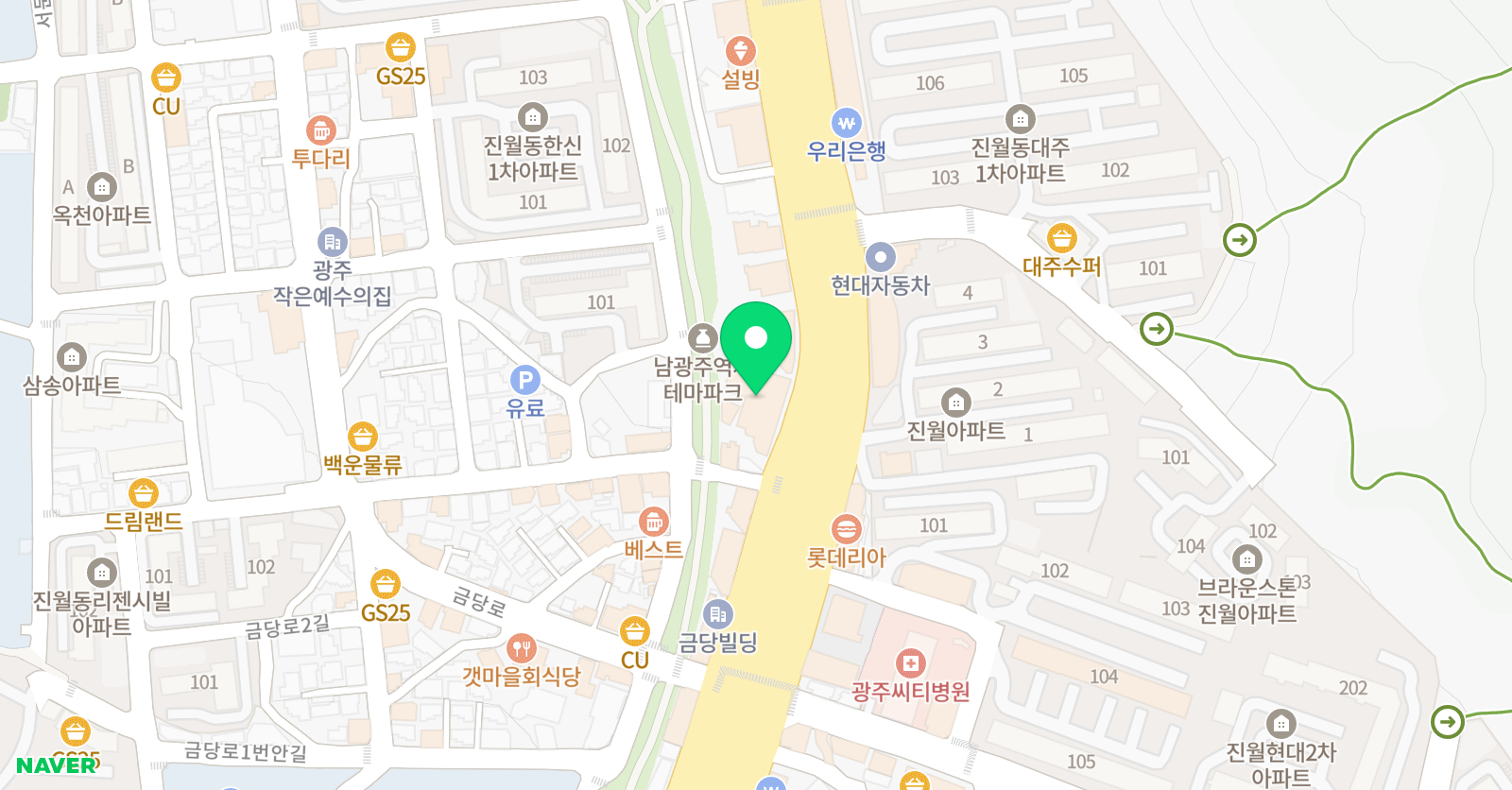 진월 유앤아이 어학원 수학학원 위치