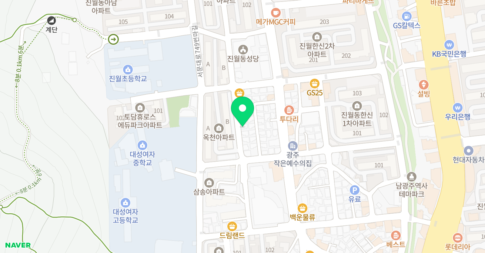 열린 수학전문학습관 진월점 위치
