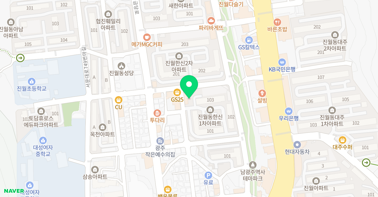 진월 멘토학원 위치