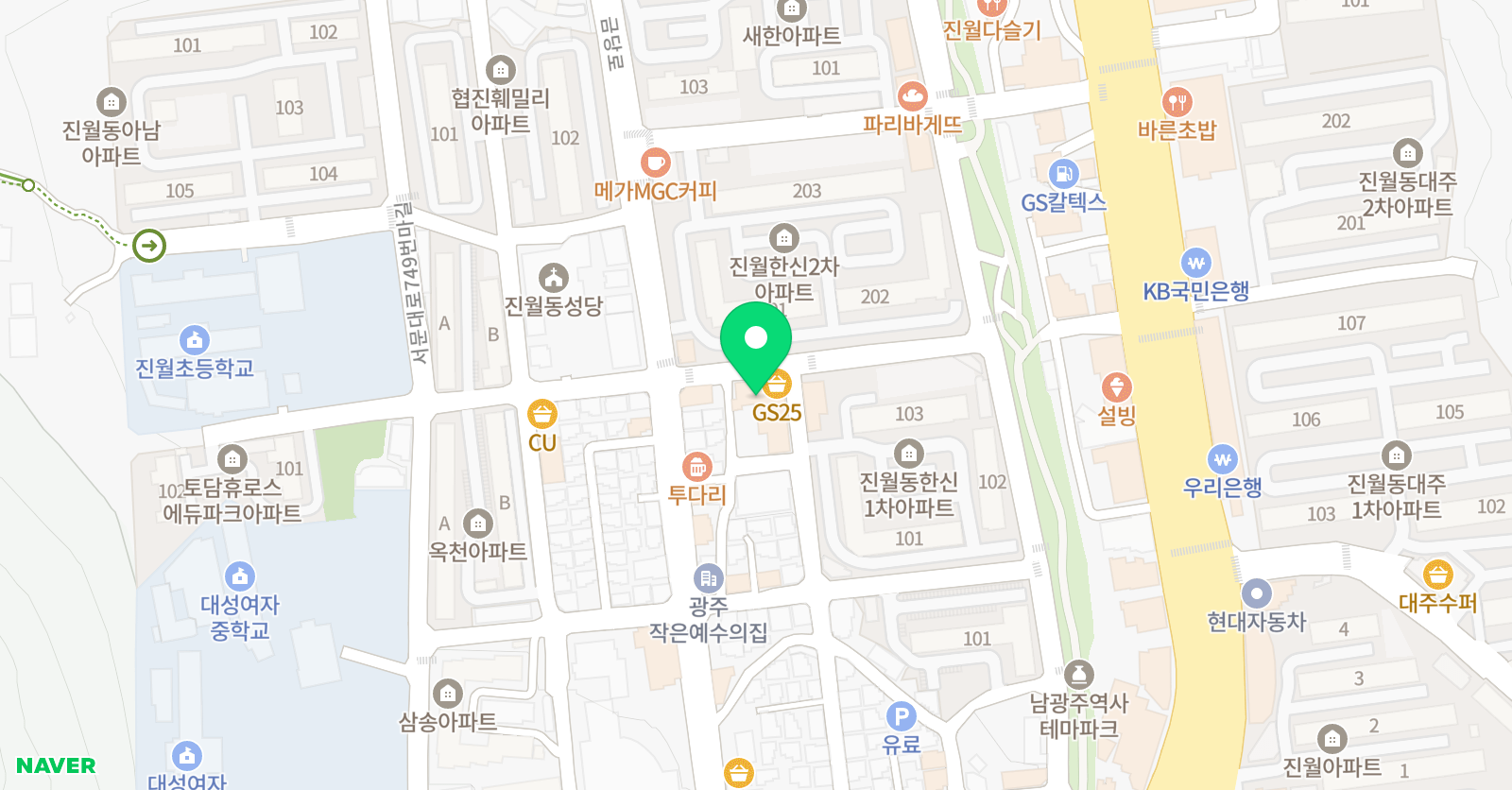 와이비엠잉글루 진월제3캠퍼스 위치