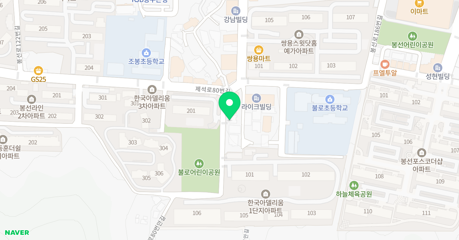 원티칭 수학학원 위치
