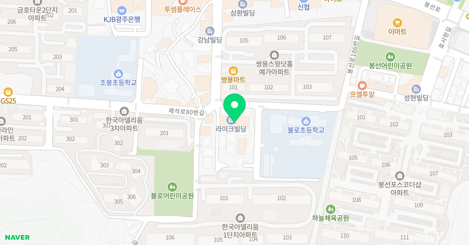 바른공부 학원 위치