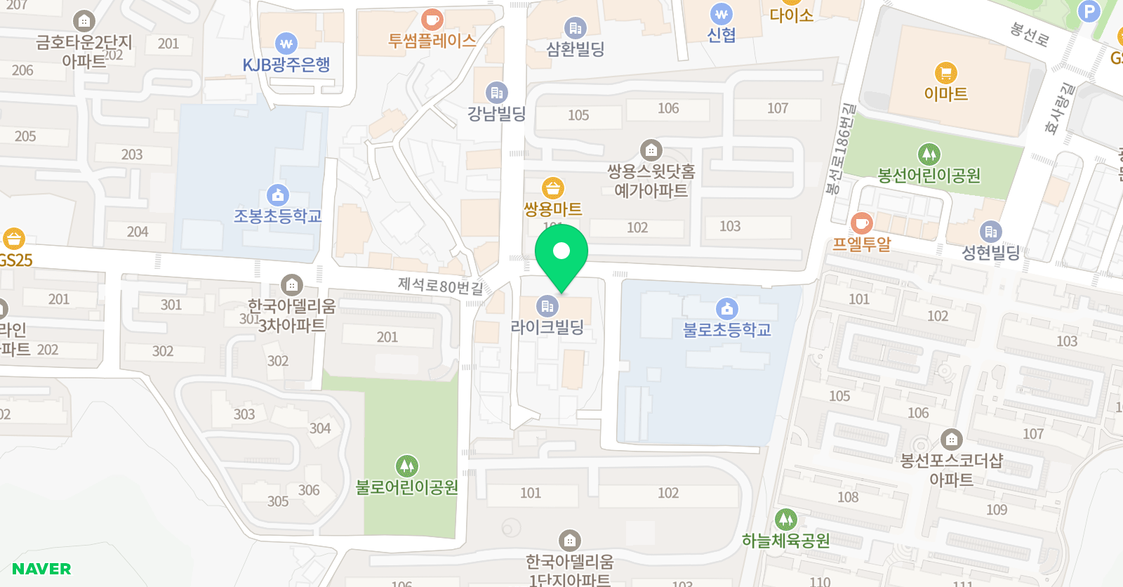 한솔플라톤아카데미 봉선 독서논술교습소 위치