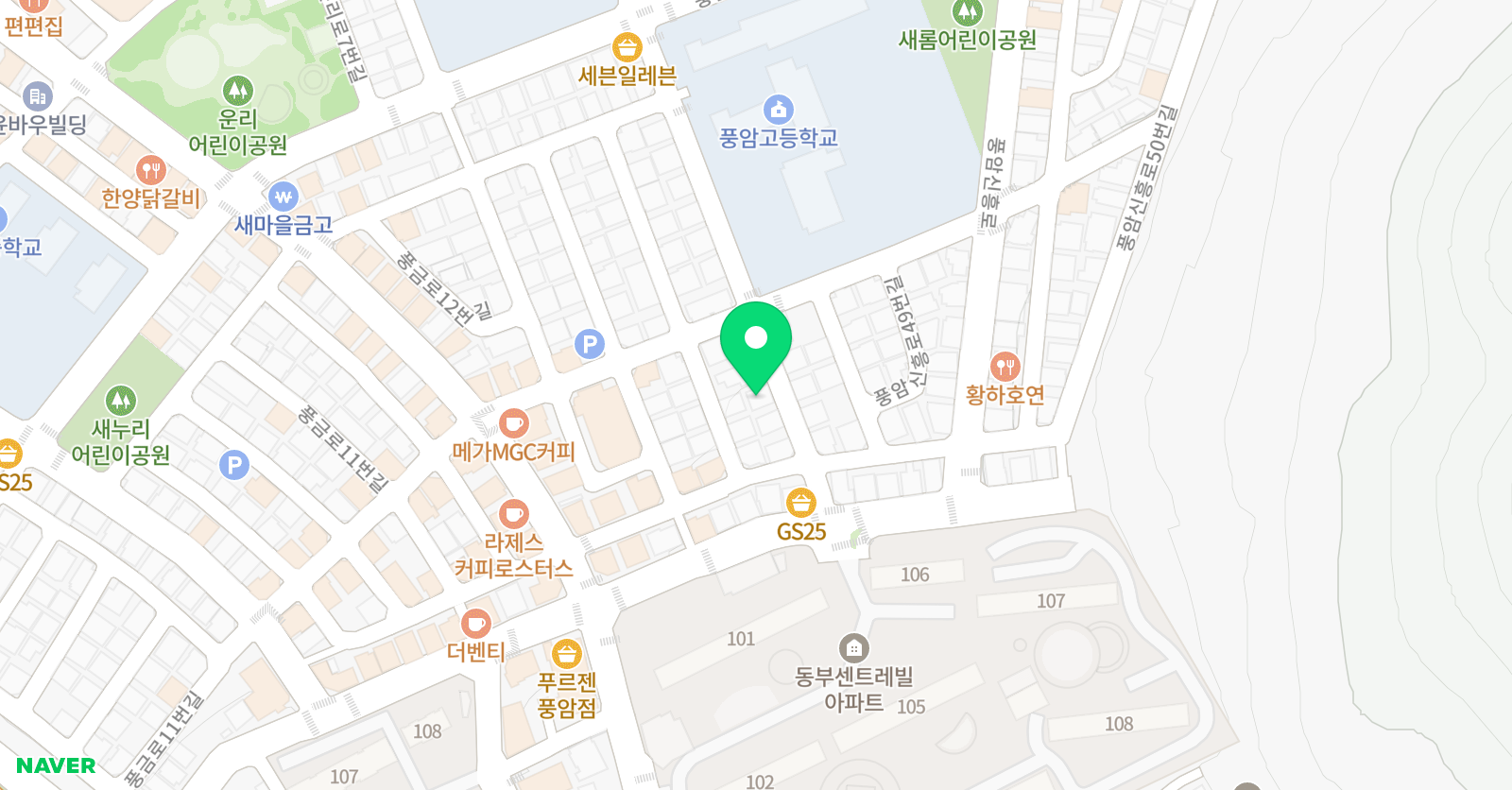 뮤엠 영어 풍암운리 영어교습소 위치