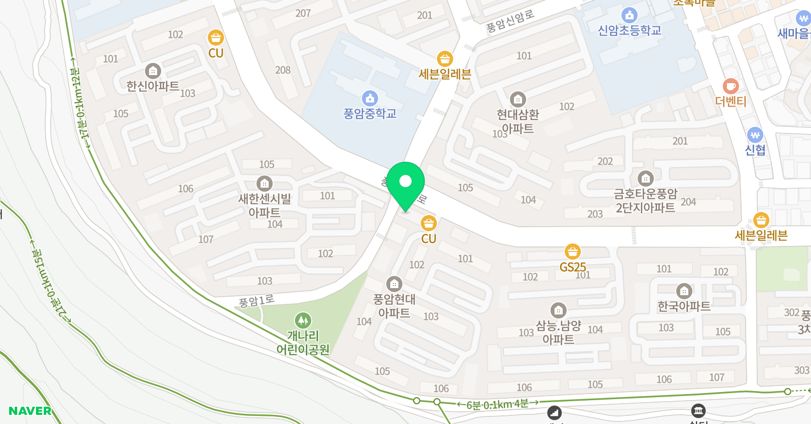 눈높이러닝센터 신암 학원 위치