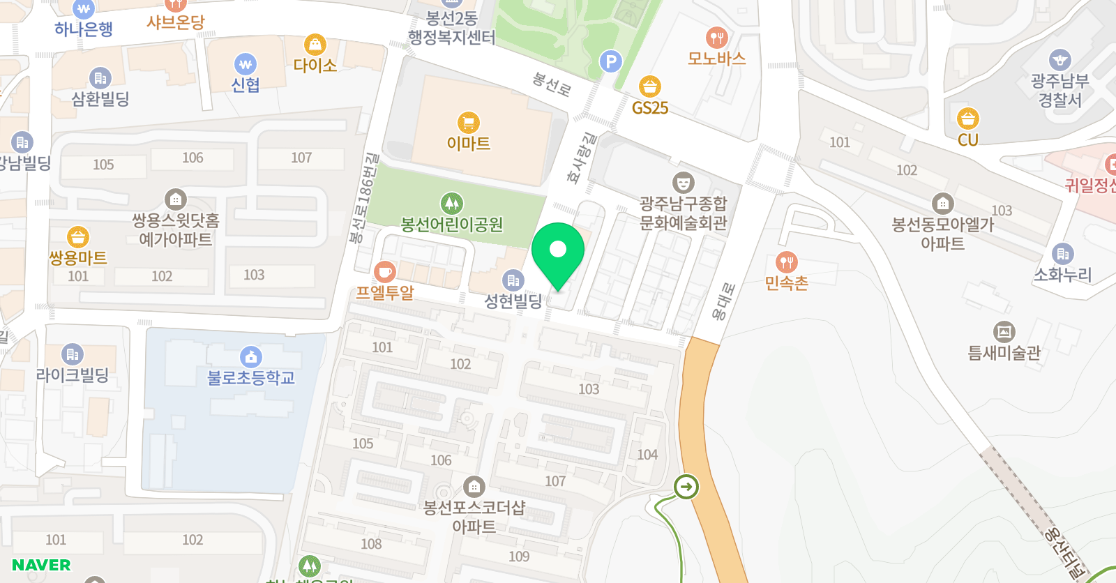 크리아트 봉선아르떼 미술학원 위치