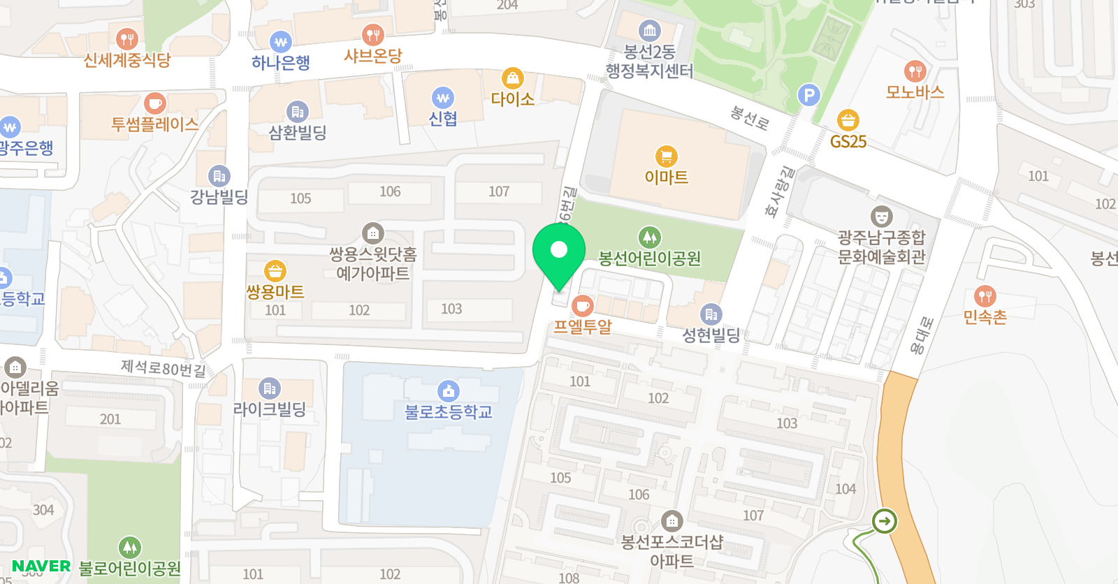 봉선수리서원 수학교습소 위치