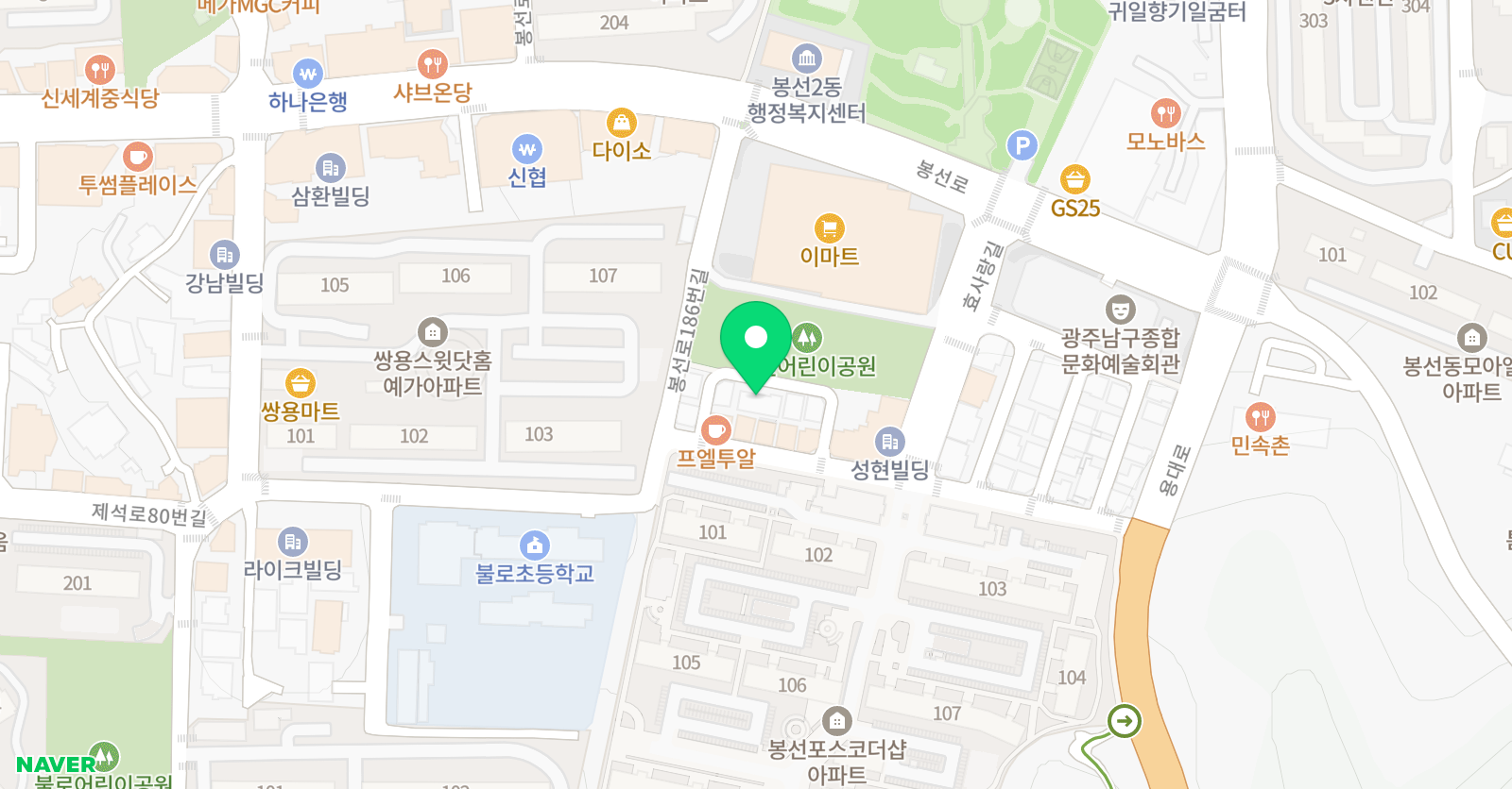 생각하는황소 광주봉선점 위치