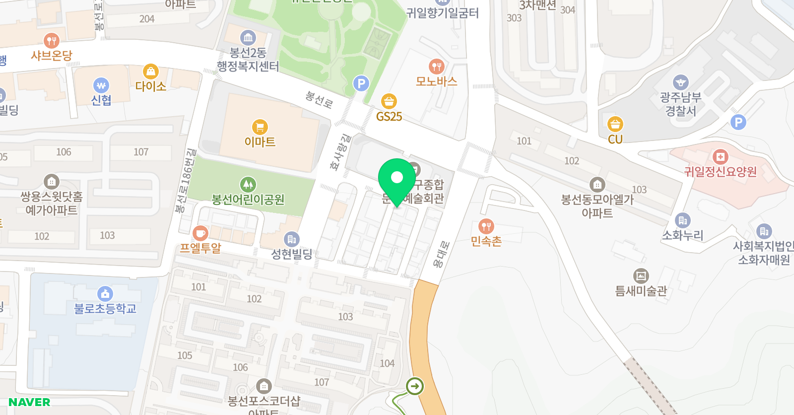 에꼴드에땅 봉선센터 위치