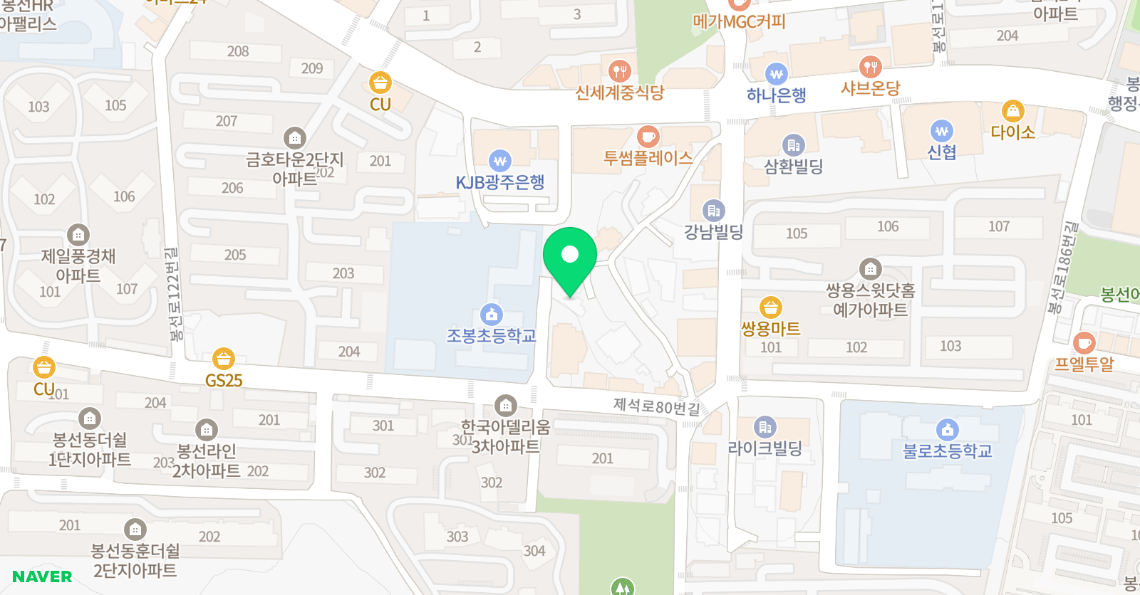 더바른수학학원 위치