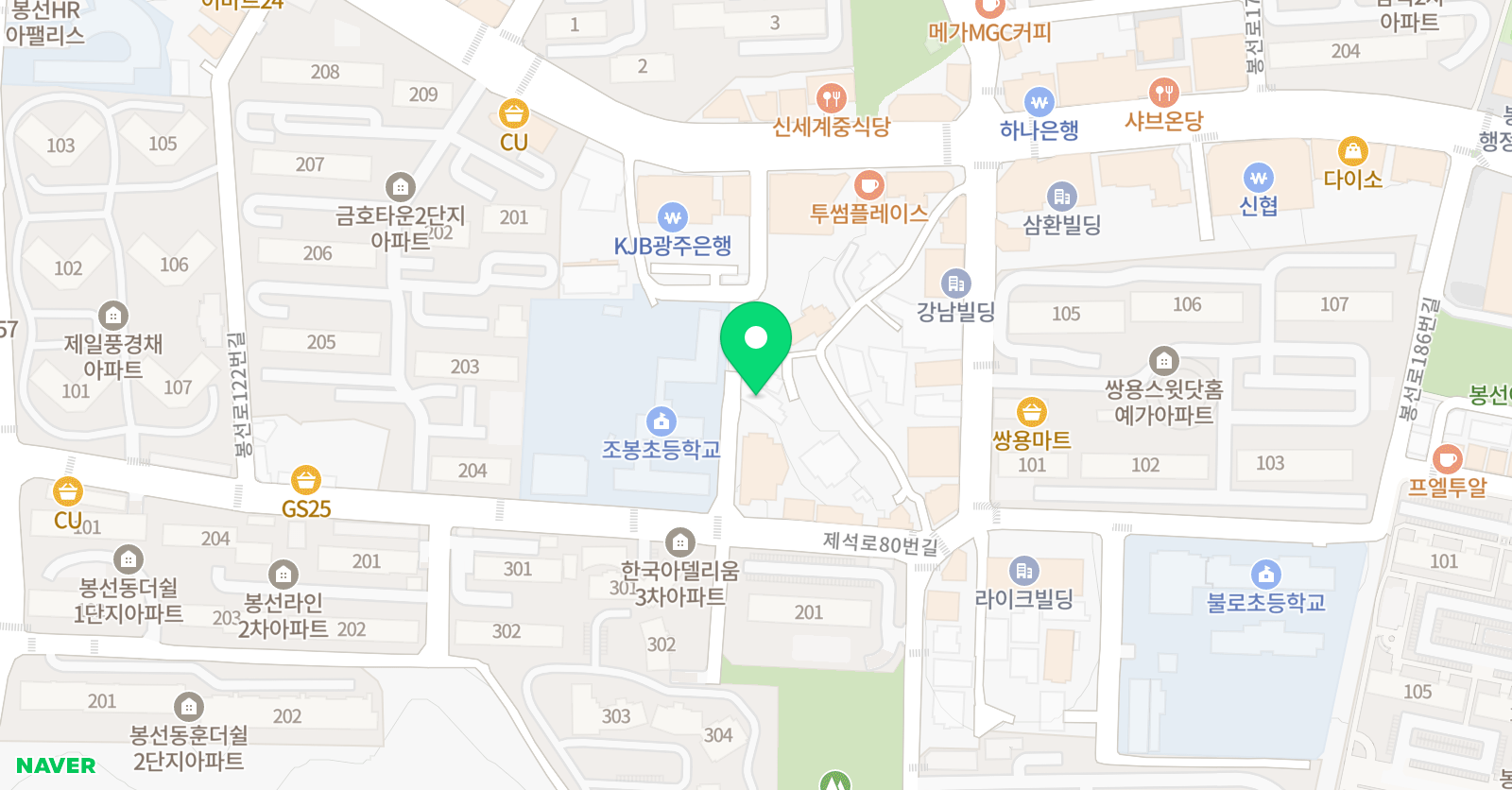 씨앤에이 논술 광주봉선점 위치