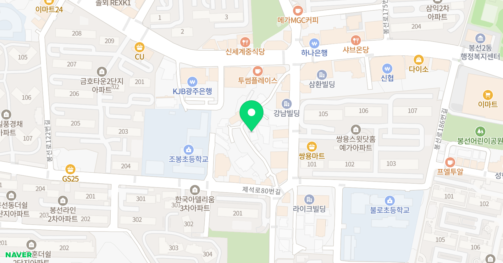 필즈더클래식 광주봉선센터 위치