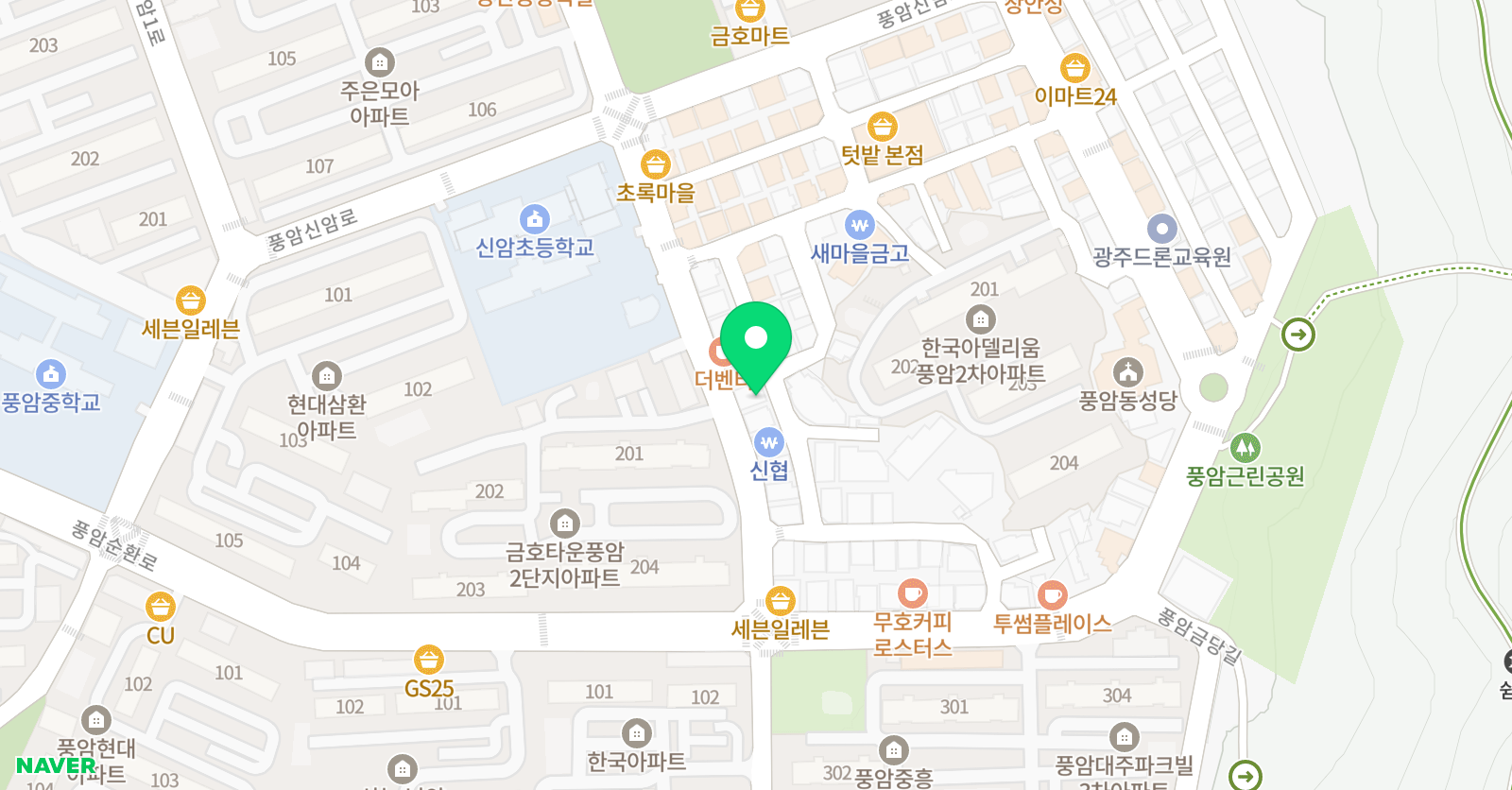 풍암대성제넥스 보습학원 위치