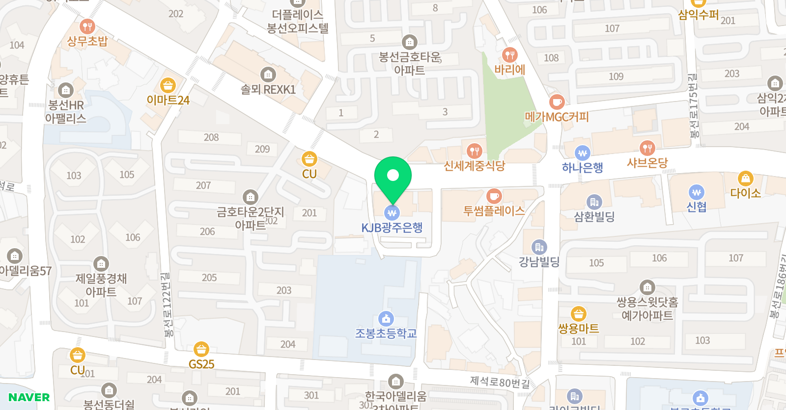 리딩스타 어학원 봉선캠퍼스 위치