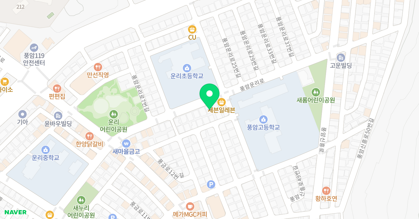 아트리움 미술학원 풍암본원 위치