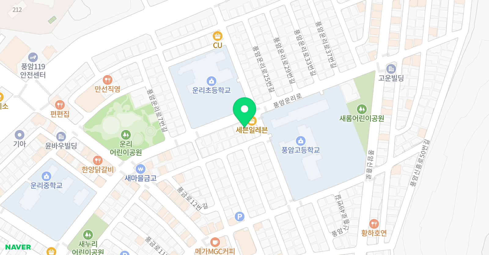 빨간펜 수학의달인 풍암운리점 위치
