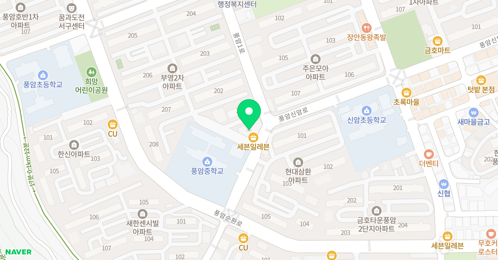 유니팝 미술학원 광주풍암센터 위치