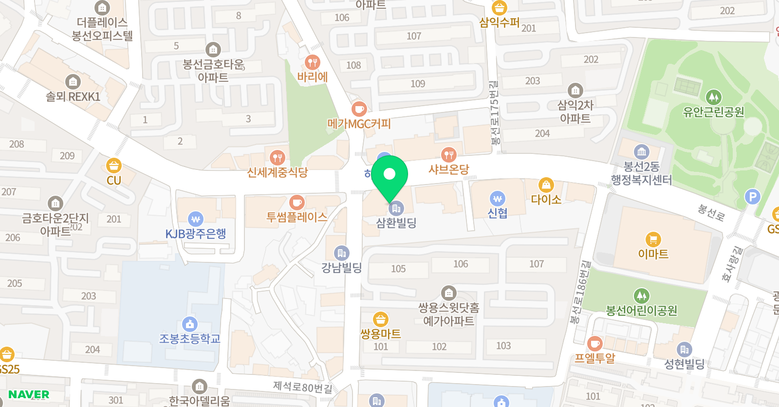 C&C미술학원 광주봉선점 위치