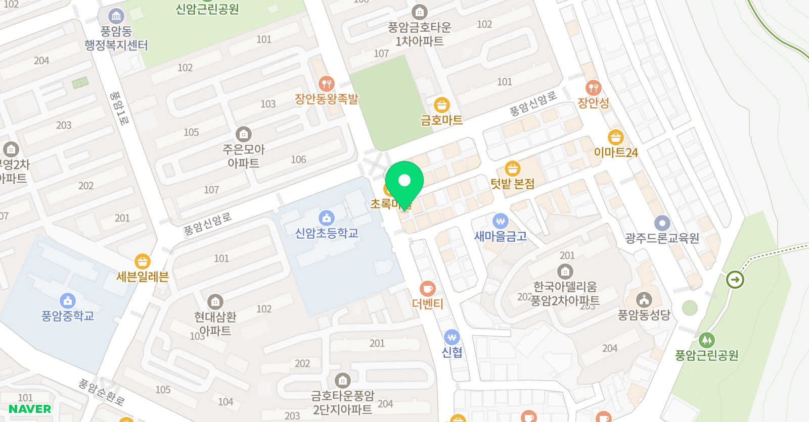 최선국어 풍암동 위치
