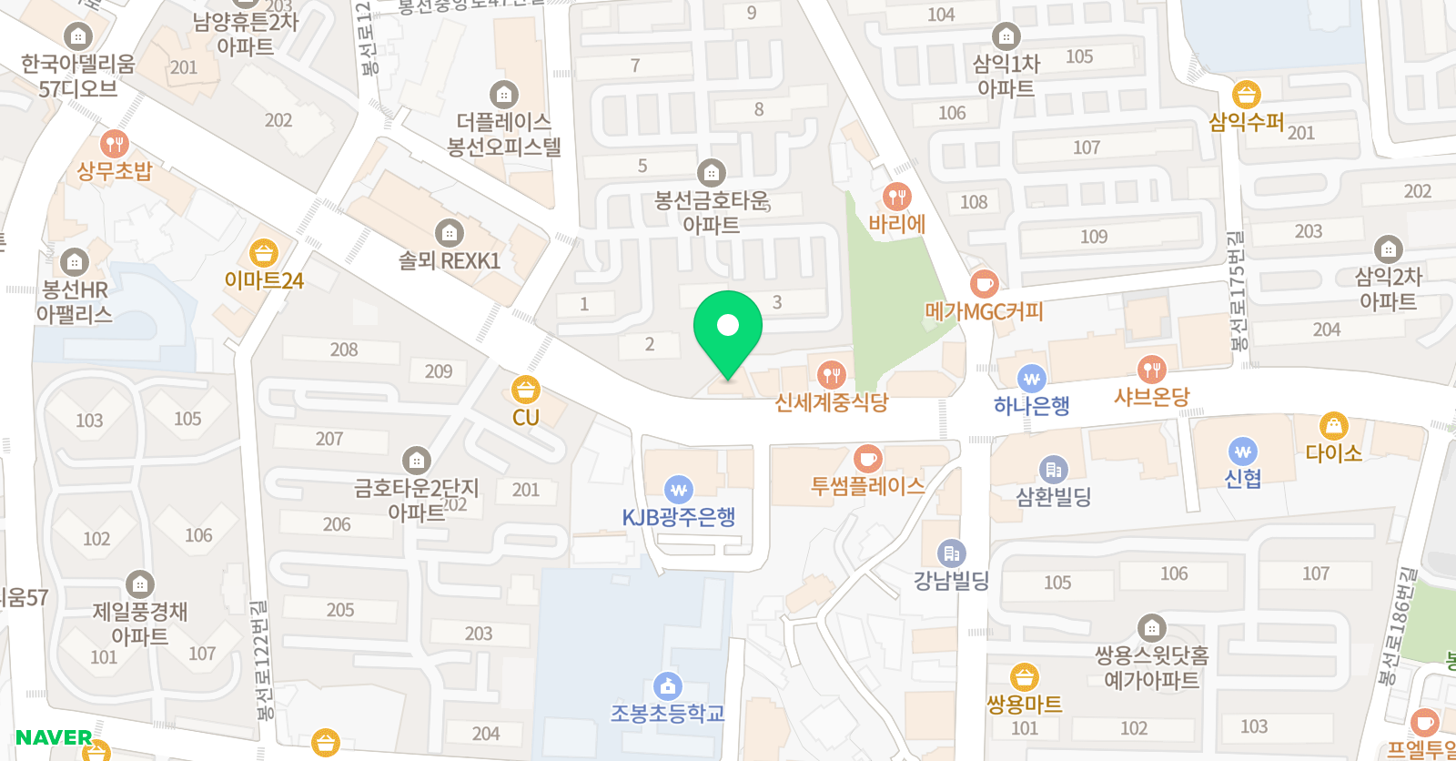 책나무 봉선점 위치