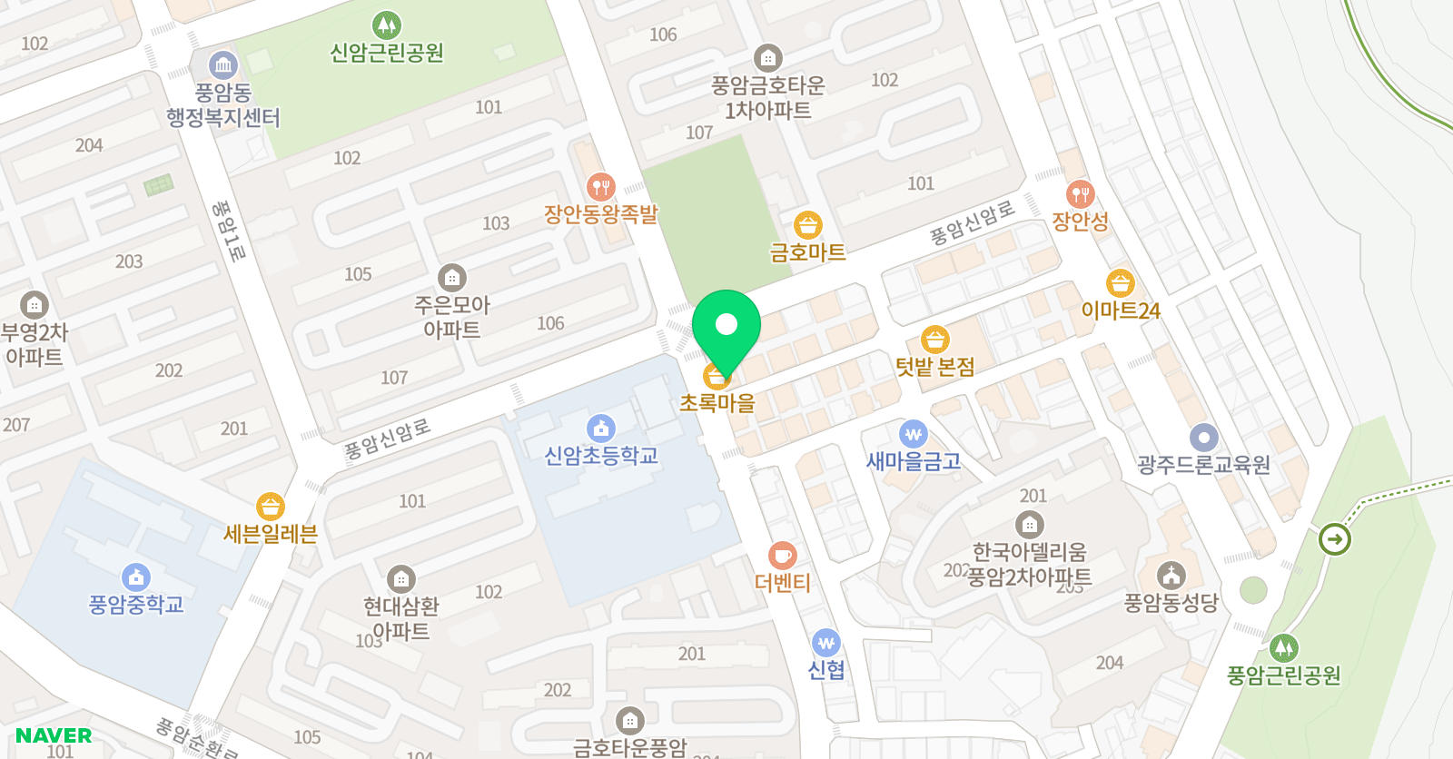 뮤엠 영어 풍암캠퍼스 위치