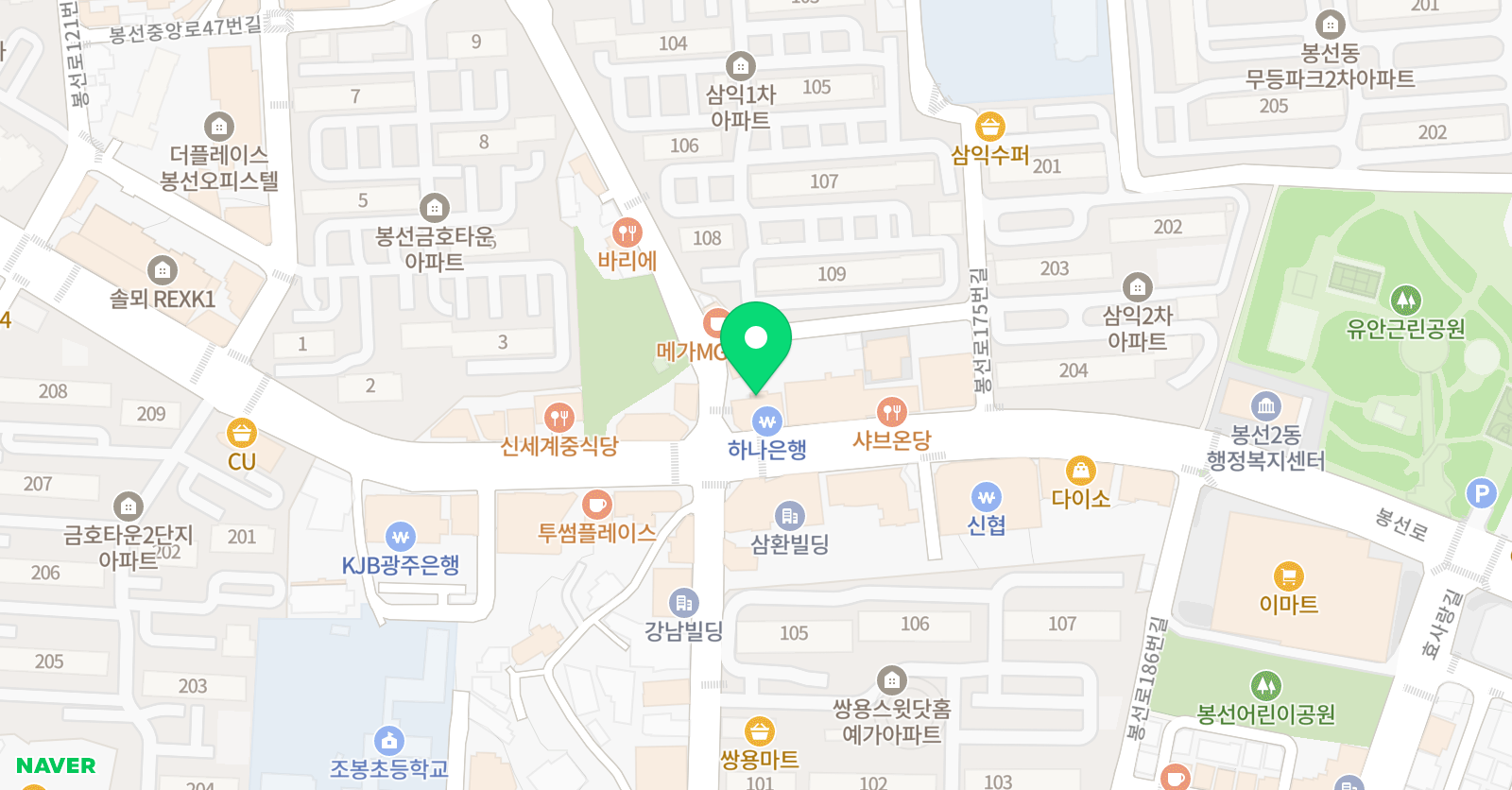 봉선키움 수학학원 위치