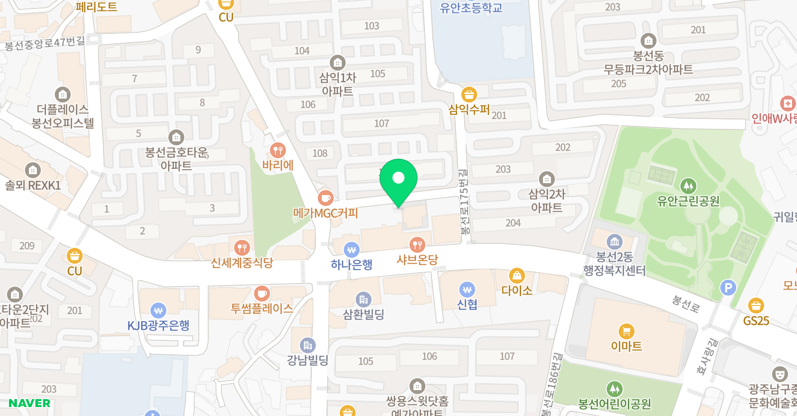 미술로생각하기 광주남구봉선센터 위치