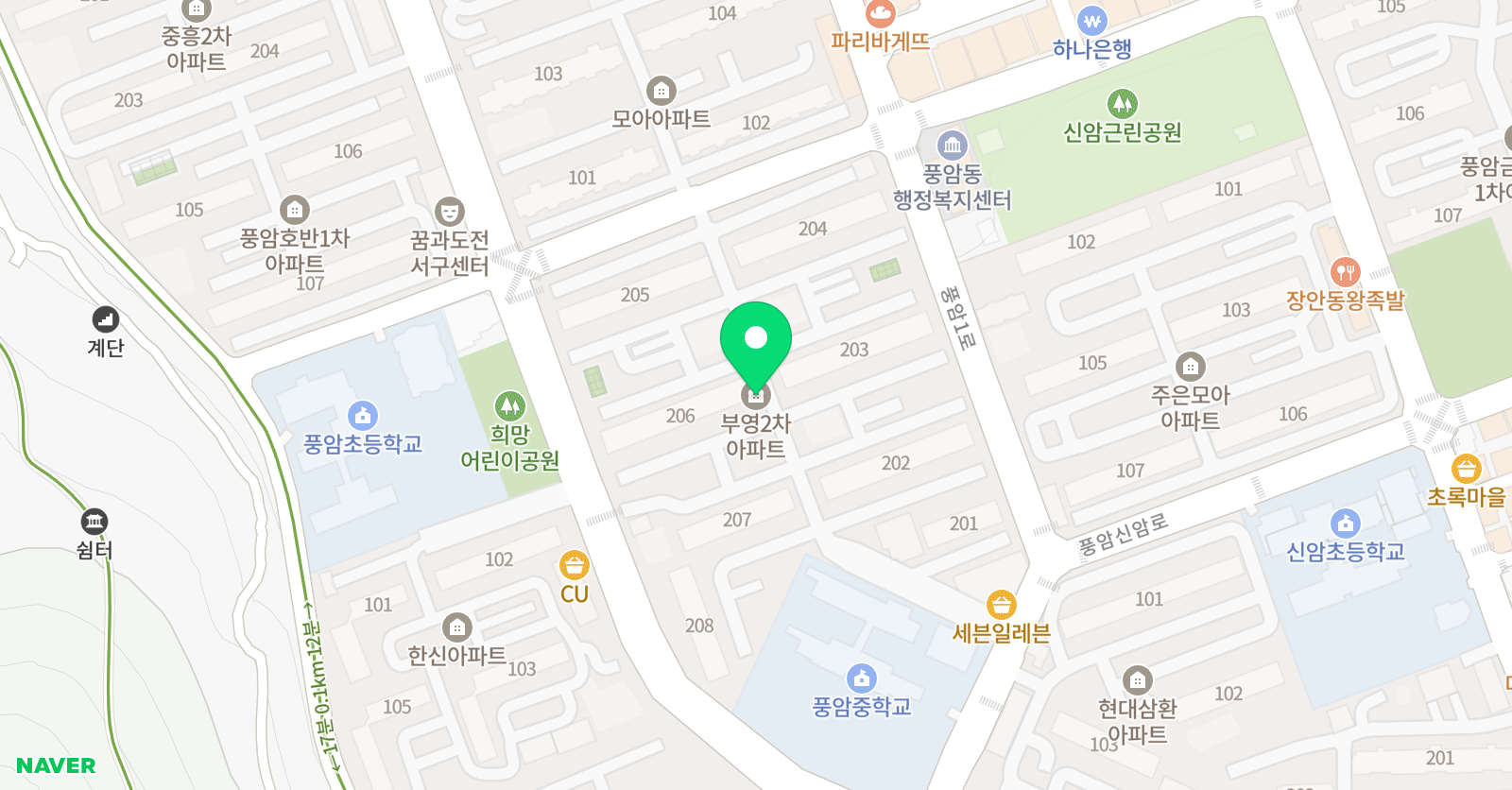 뮤엠 영어 풍암부영네스트 위치