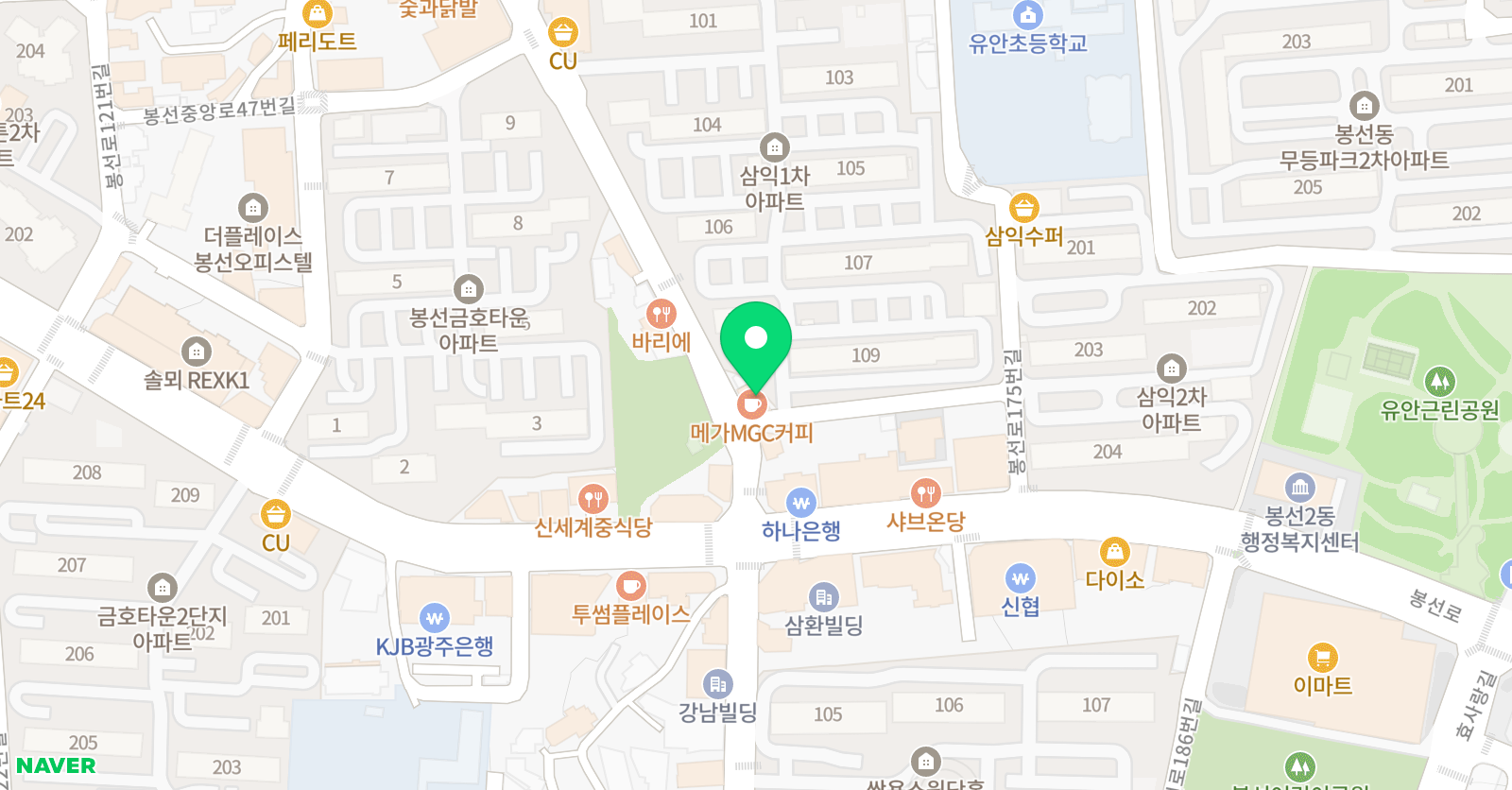 ALCC 수학영어과학학원 봉선점 위치