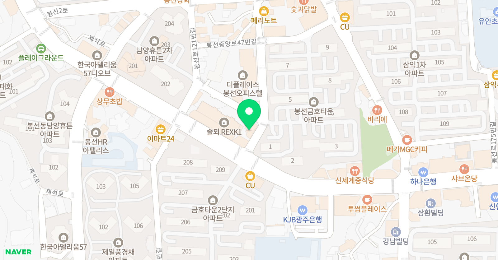 봉선멘토 수학학원 위치