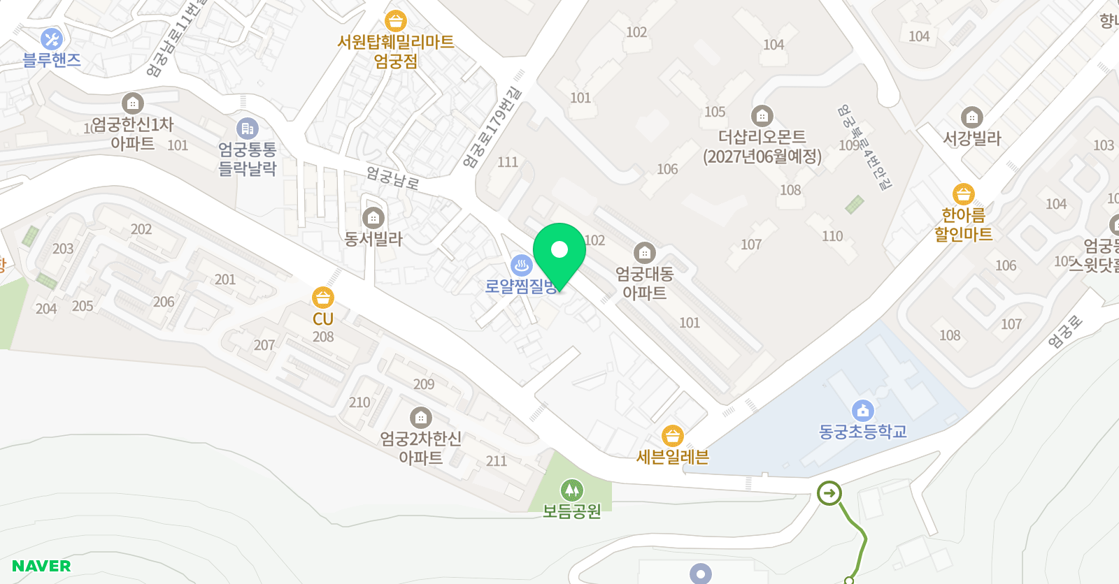아이나무 태권도 위치