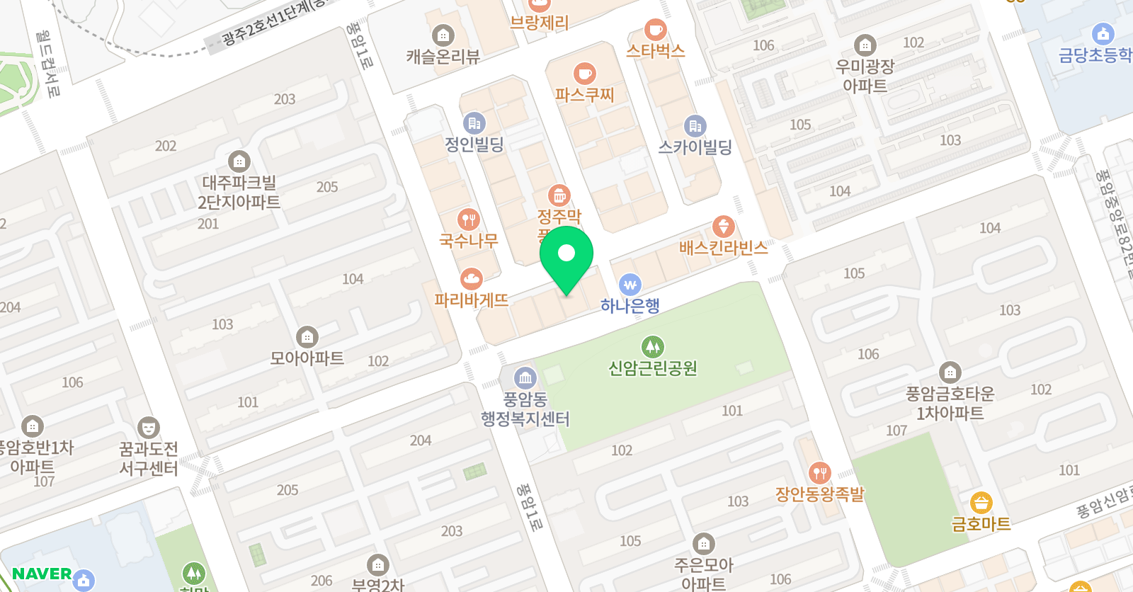 리틀팍스 어학원 광주풍암센터 위치