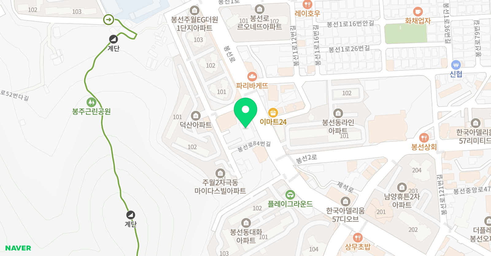 청담 어학원 남광주브랜치 위치