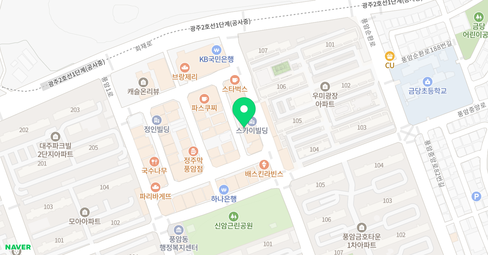 풍암메이저학원 위치