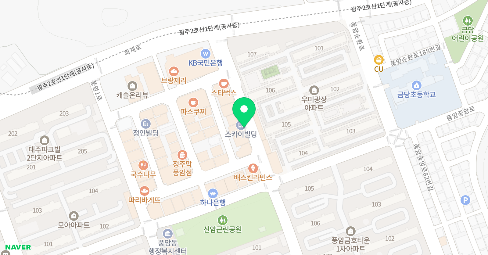 이투스 수학학원 풍암점 위치