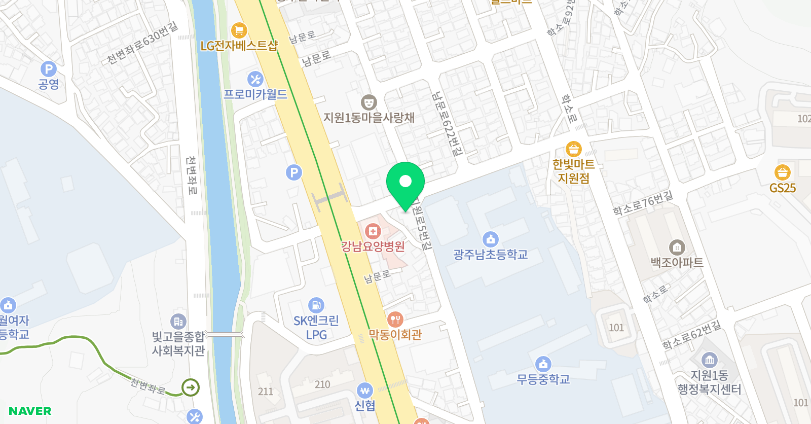 그린 태권도 위치