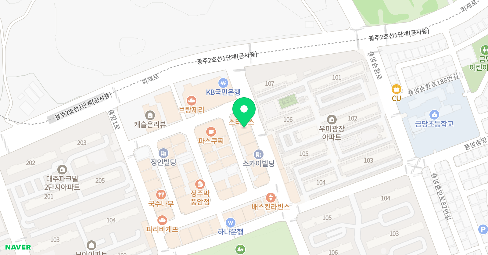 웅진씽크빅 씽크빅 학원 풍암센터 위치