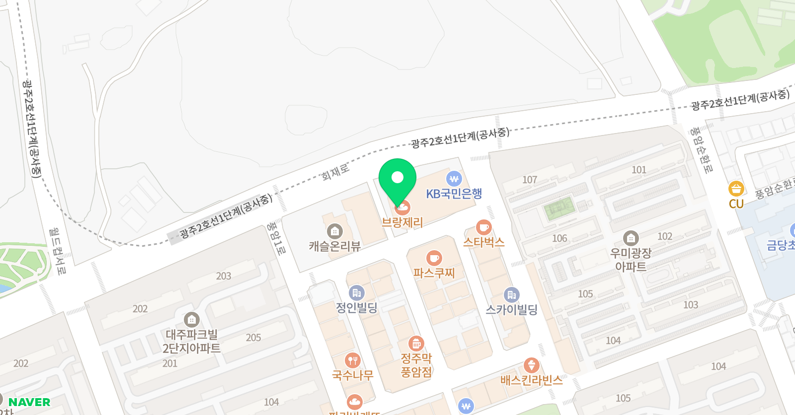 지혜의숲 풍암점 위치
