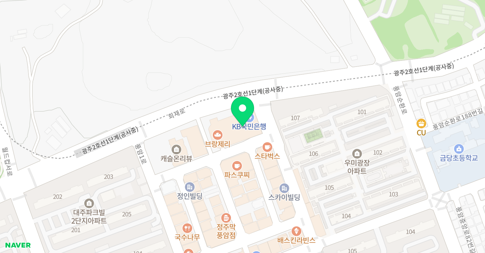 풍암필즈 수학학원 위치