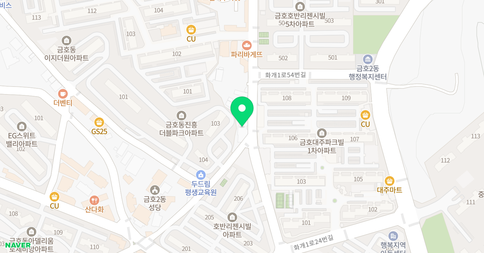 스마트해법 수학학원 금호점 위치