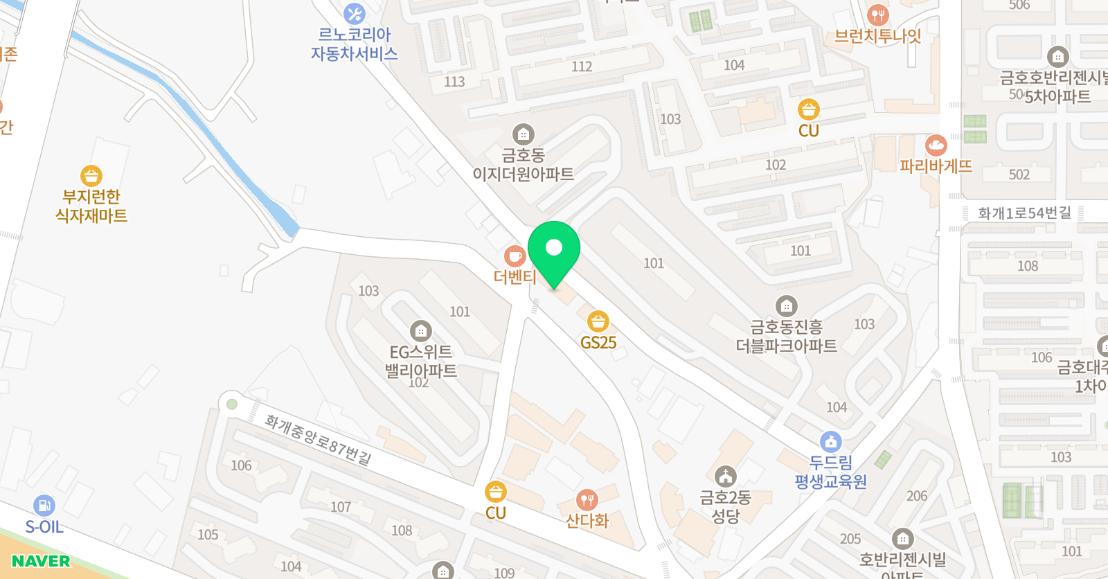 본 수학과학전문학원 위치